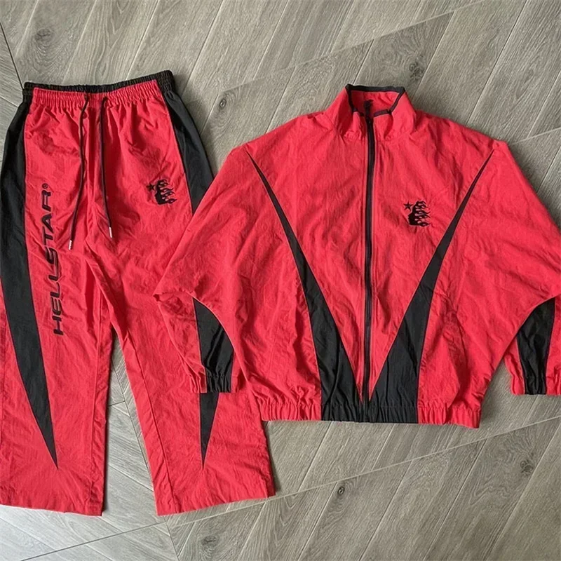 2024ss Oversized Jackets Men Women 1:1 Best Quality Embroidered Logo Red Casual Jackets