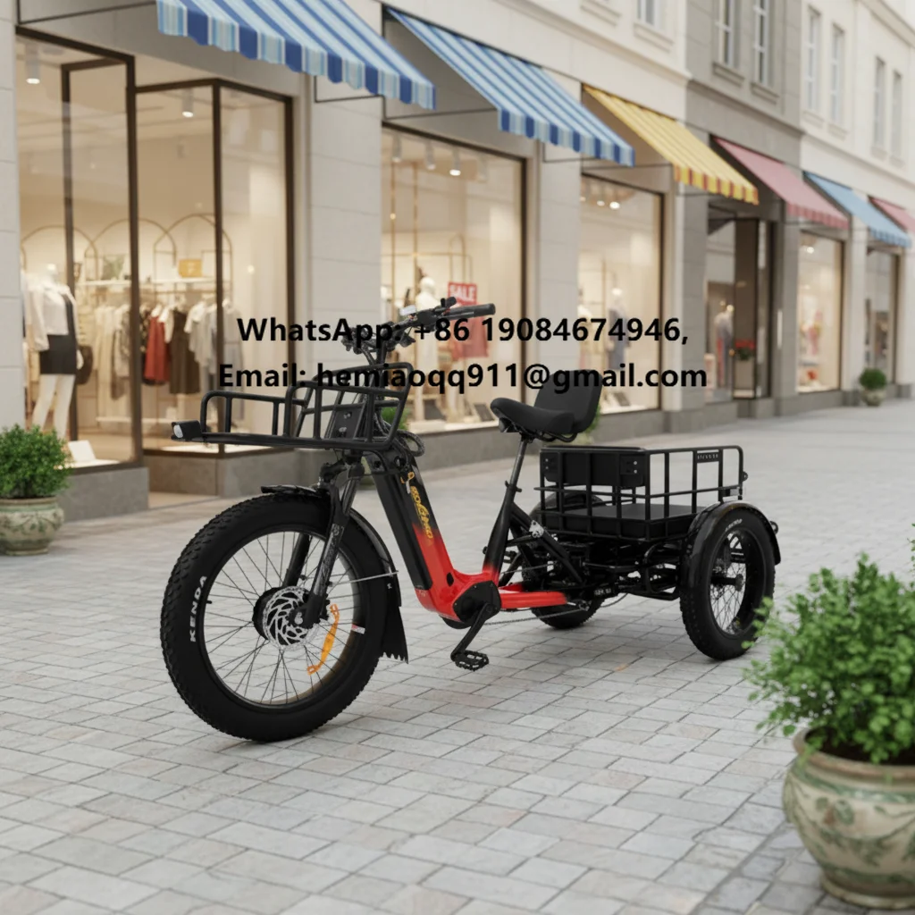 Comfortable Self Balancing Sturdy Adult Electric Tricycles with Low Foot Deck for Countryside Bakery Visits