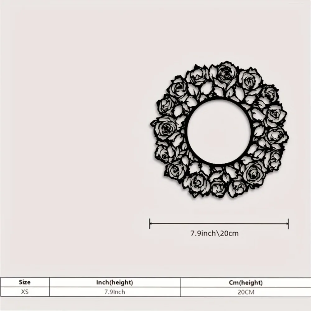 Brand Rose Metal Wall Art Decor Mirror Statue Mural Powder Coated Office Hanging Display Gift