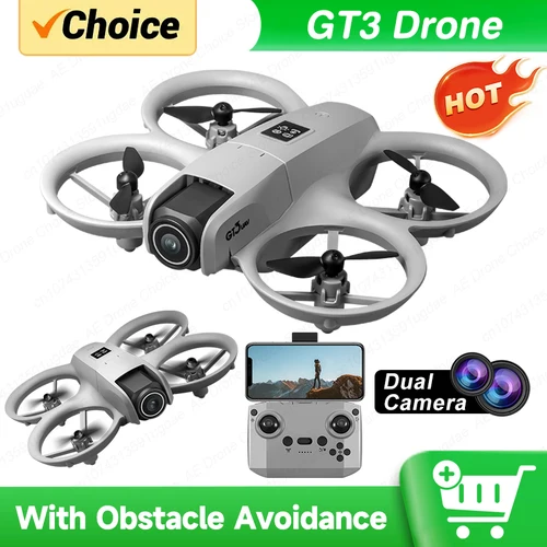 NUEVO Drone GT3 8K 4K Profesional HD 180 °   ESC Cámaras duales Mini WIFI Dron evitación de obstáculos FPV plegable RC Quadcopter juguetes UAV