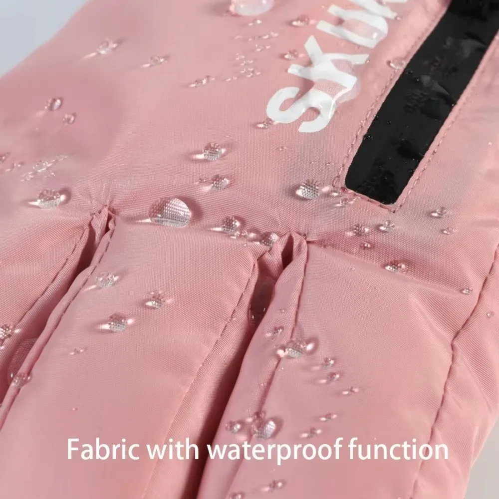 

Сохраняющие тепло, теплые лыжные перчатки, ветрозащитные зимние варежки с сенсорным экраном, однотонные регулируемые закрытые морозостойкие перчатки для женщин и девочек