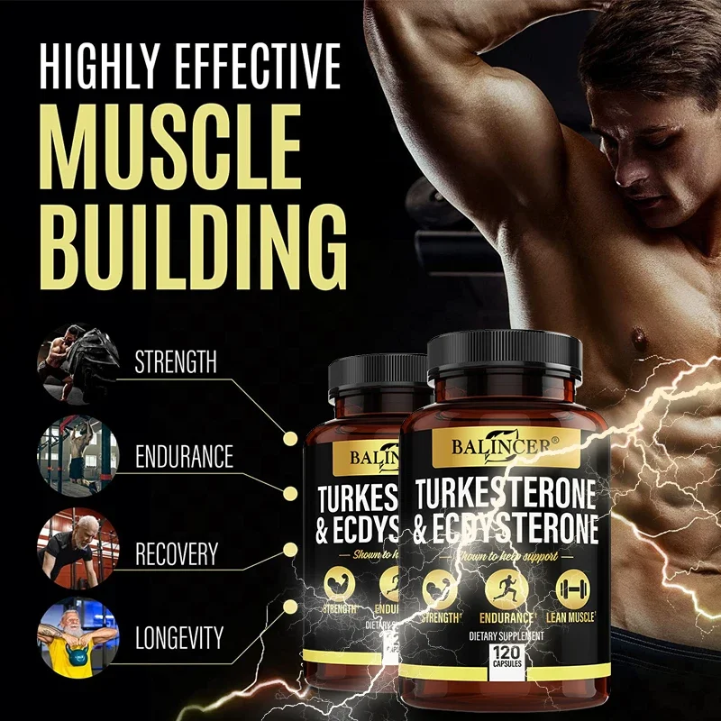 Turkeysterone and ecdysterone supplement - 1000 mg - Improves exercise endurance, sports supplementation, muscle mass