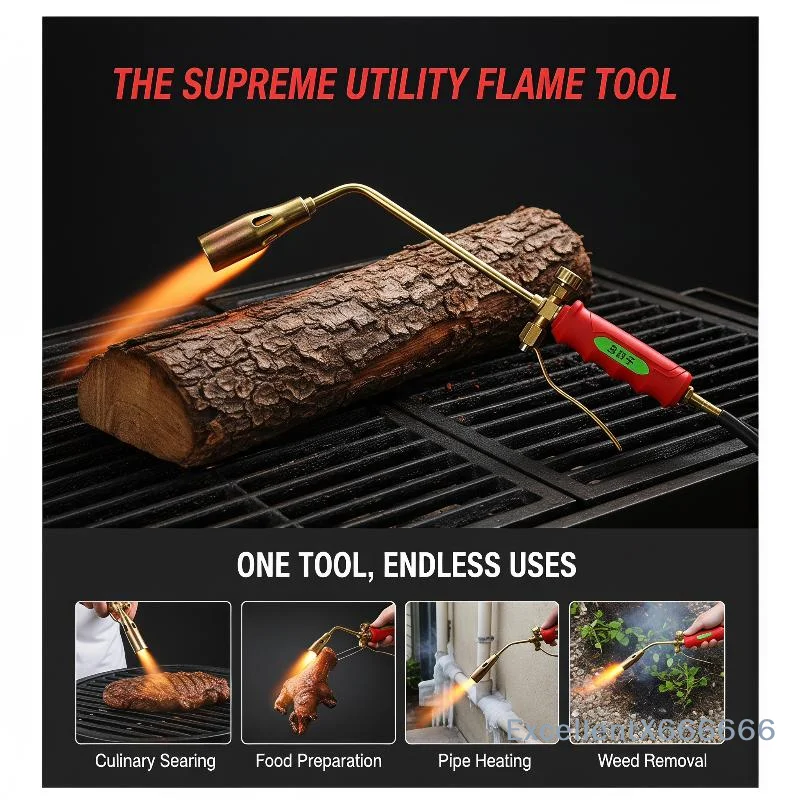 High Temperature LPG Flamethrower Single/Double Switch Liquefied Gas Torch Spitfire Gun for Welding Soldering BBQ Cooking view 5