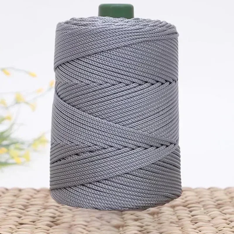 200m 3mm Summer Crochet Yarns Ice Rope Thread for DIY Knitting Bag Purse Sun Hat Shoes Cushions Weaving Yarn Sewing Accessories
