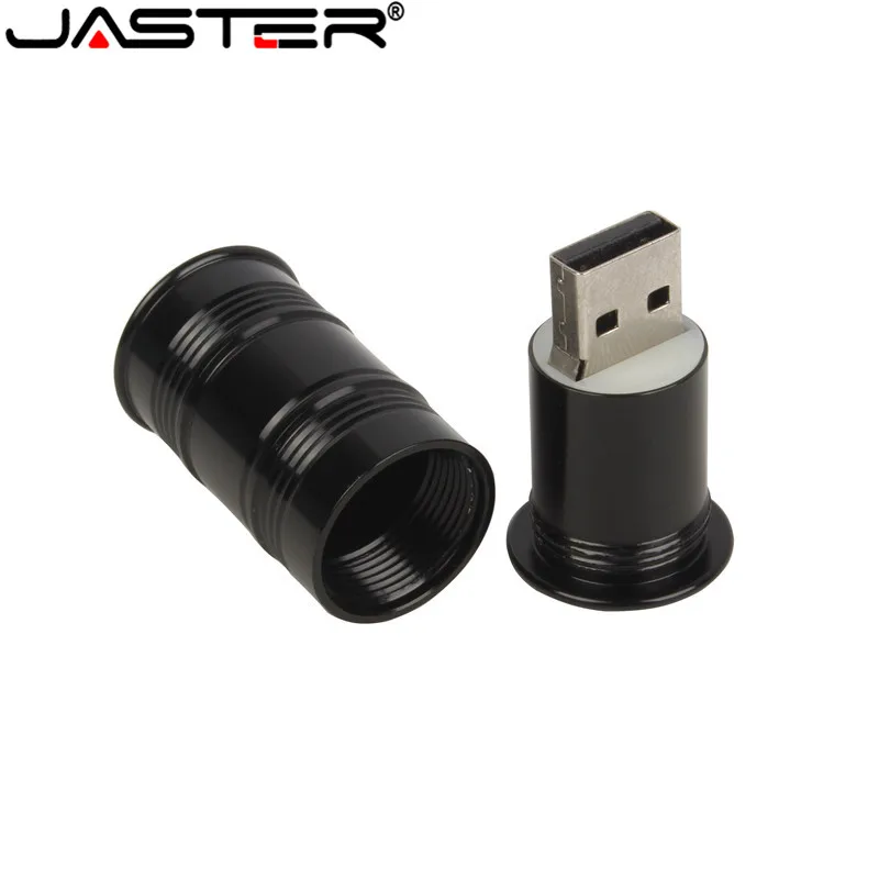 JASTER Metal Oil Drum Red USB Flash Drive 4GB 8GB 16GB 32GB 64GB Real Capacity Flash Disk 2.0 Gift Wholesale Pen Drive