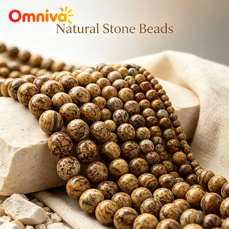 Bulk Natural Tree Bark Agate Round Loose Beads Strand Spacer Beads For DIY Bracelet Necklace Handmade Jewelry Supplies 4-12MM
