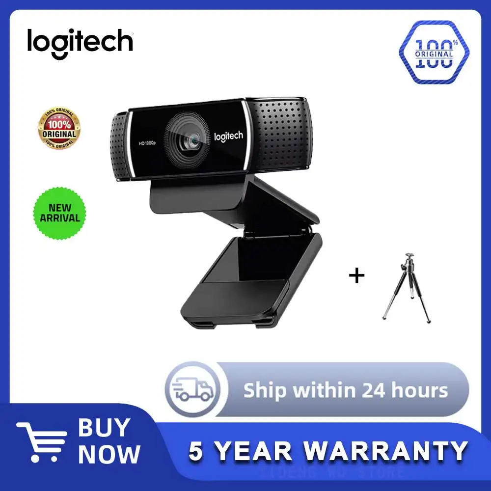 Logitech C922 Pro HD webcam 1080P Autofocus Built-in Microphone Stream HD Anchor Webcam With tripod  mini camera