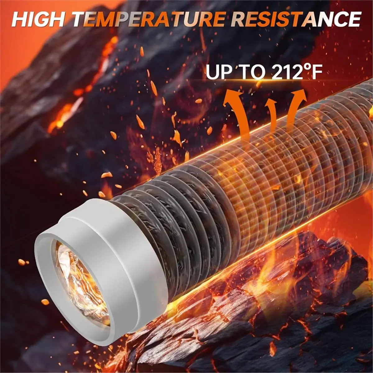 ABKM 5FT Dryer Vent Hose 4 Inch, 6-Layer Aluminum Flexible Dryer Duct with Rubber Seal Connectors,Dryer Hose Vent Kit