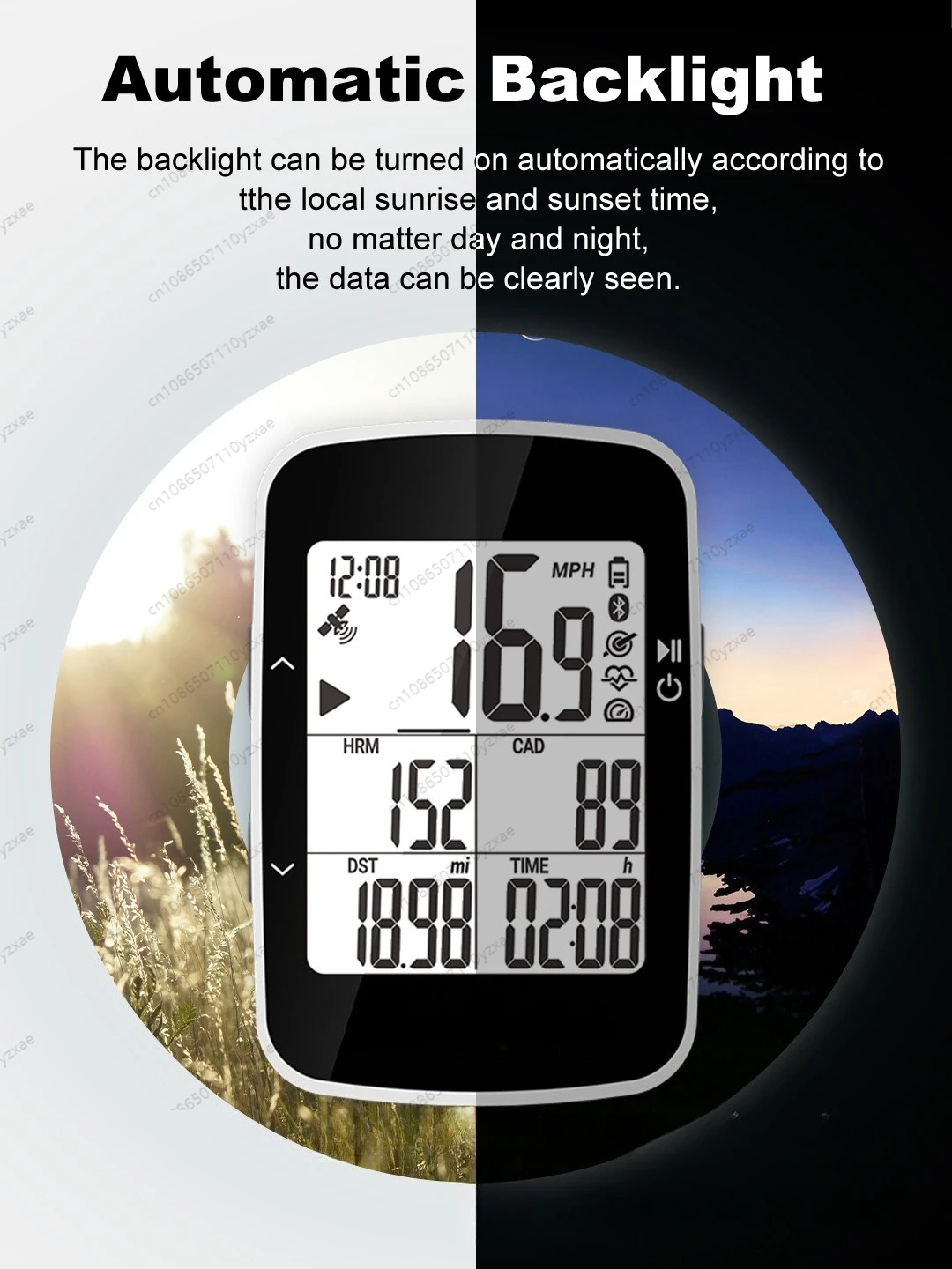 BB16S bicycle GPS wireless smart code watch, mountain road speedometer English version