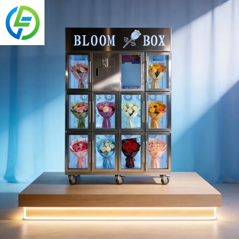 FL Customized Wholesale Automatic Self Service Vending Machine Fresh Flower Vending Machine with Cooler and Humidifier