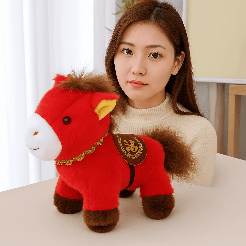 플러시 토이 만화 포니 펜던트 말 인형 부드러운 봉제 동물 열쇠고리 푹신한 마스코트 인형 조디악 포니 피규어 홈 장식