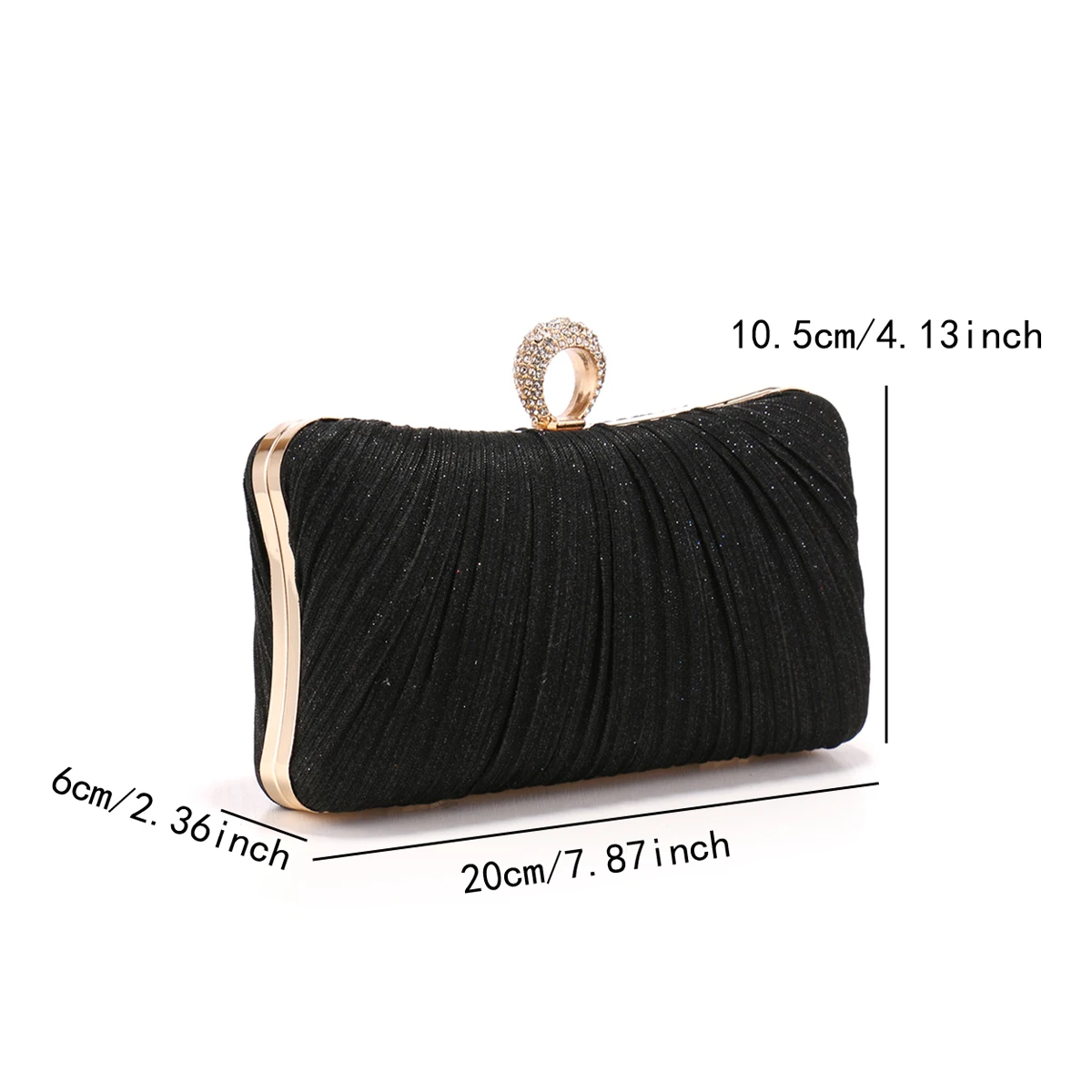 Valentine\'s Day Evening Bags Finger Ring Diamonds Clutch Ruched Fashion Prom Dinner Handbags With Chain Purse