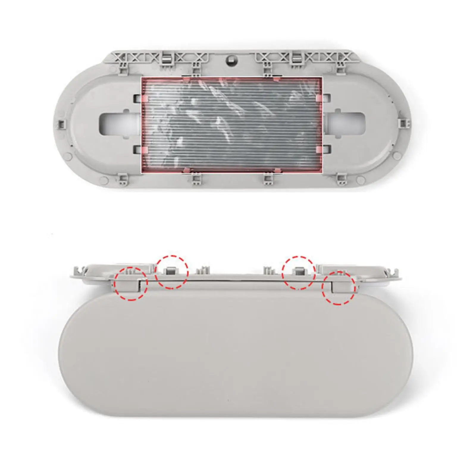 Car Sun Visor Vanity Mirror Gray ABS Glass Auto Makeup Mirror Interior Accessories for Vehicle Sun Visor Windshield Extension
