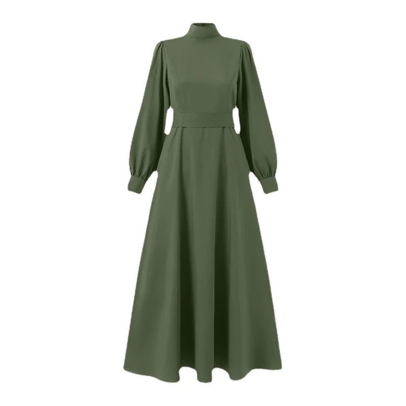 

25 Cross-border Amazon Muslim Middle East Southeast Asia Indonesia A lantern sleeve dress long dress robe cw83770