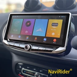 Qled Screen Android 14 Video Player Carplay For Benz Smart 453 Fortwo 2014 2020 Type-C Charging Holder GPS Multimedia Stereo
