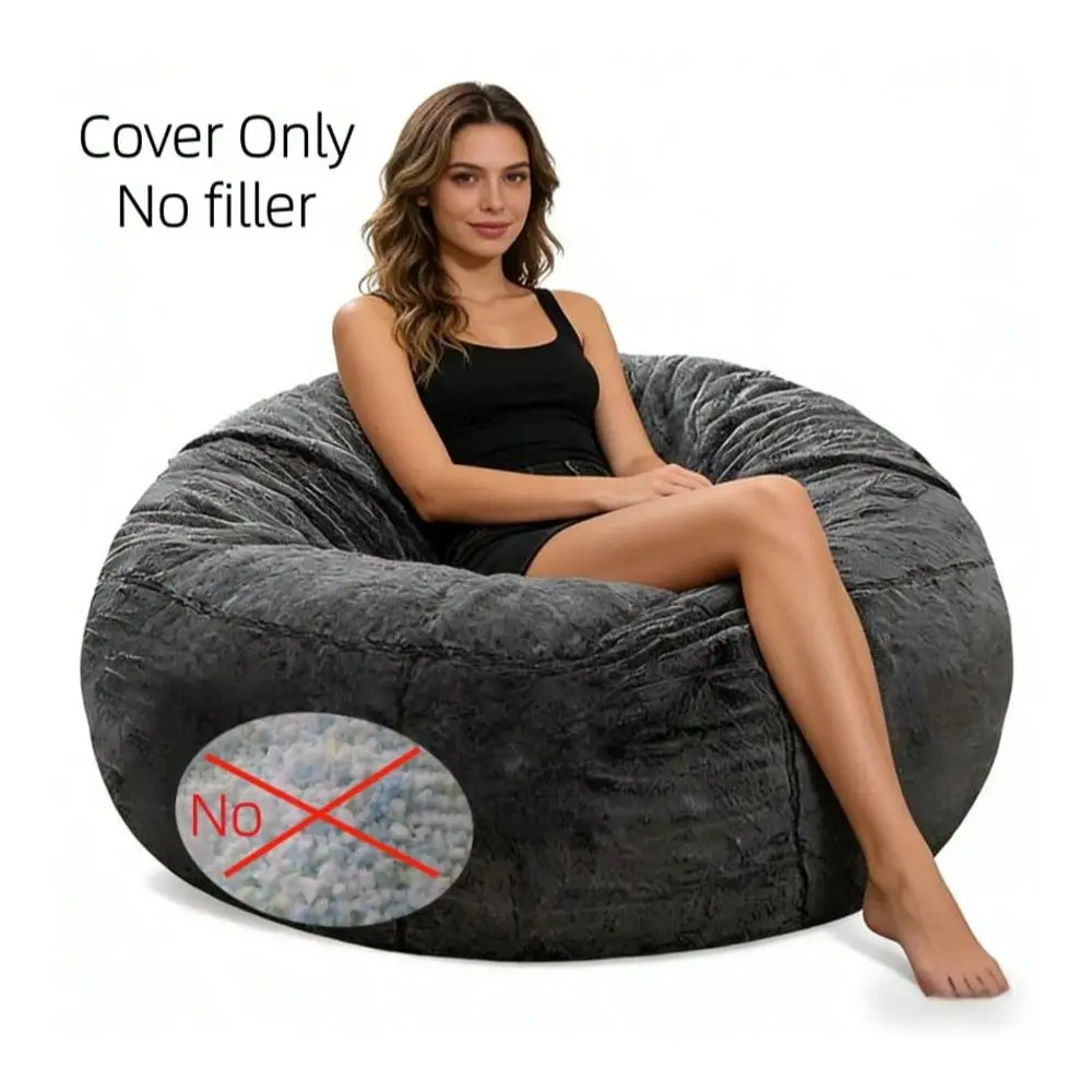 Piece Factory Direct Supply Slouchy Bean Bag Sofa Cover No Filler Single Fabric Couch For Living Room Bedroom Tatami Sofa For A