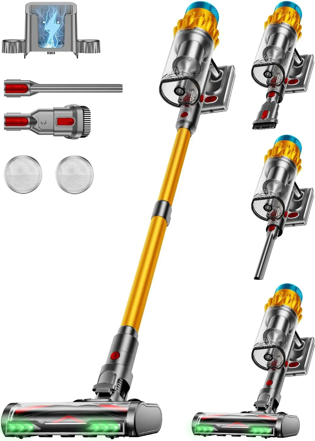 

Беспроводной пылесос с двигателем 650 Вт, силой всасывания 55 кПа, временем работы 70 минут, щеткой против наматывания волос для шерсти животных и ковров