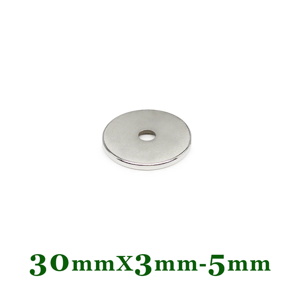 1/2/5/10/15/20/30PCS 30x3-5 Round Strong Powerful Magnets 30*3 mm Hole 5mm 30x5 Disc Countersunk Search Magnet 30x3-5mm 30*3-5