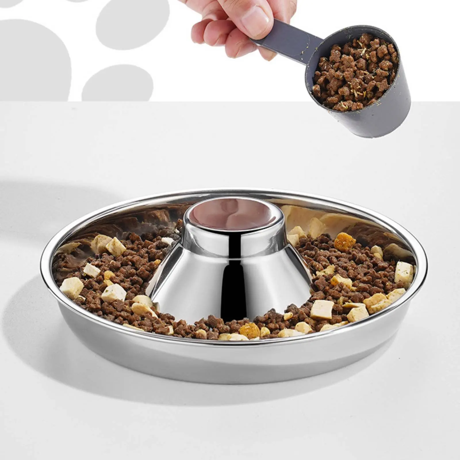 

Stainless Steel Slow Food Dispenser Bowl Easy to Clean Slow Feeding Dog Bowl Antisuffocate Pet Dish Large Capacity for Kittens