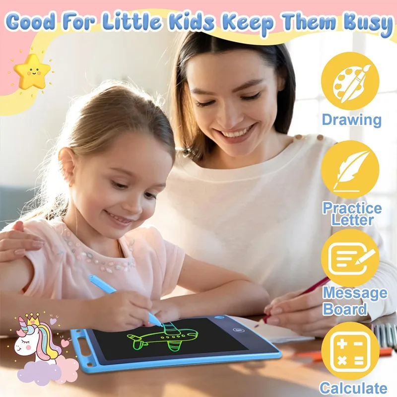 Rozważny prezent: 8,5-calowy nowy tablet do pisania LCD – tablica do rysowania dla dzieci, zabawka edukacyjna Montessori, magiczna tablica dla uczniów, prezent świąteczny.