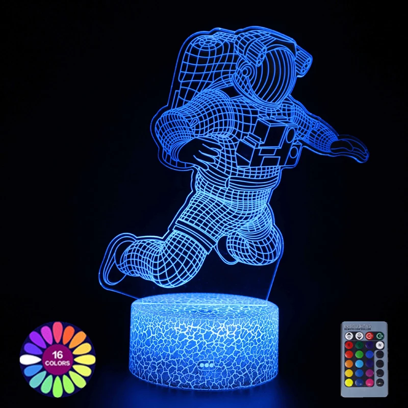 Lámpara de noche Led con diseño de cohete espacial para niños, luz de noche con control remoto táctil, cambio de colores, lámpara de escritorio,