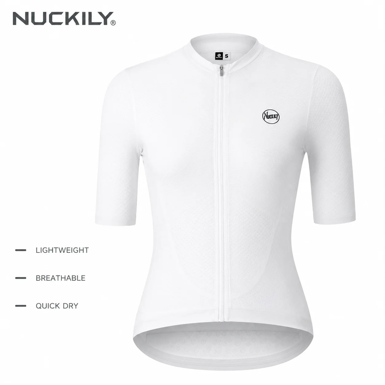 NUCKILY Women Cycling Jersey Short Sleeve Quick Dry Breathable Stretch Bike Shirt Full Zipper Reflective MTB Roadwear Summer Top