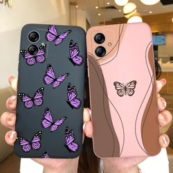For Samsung Galaxy A04 A04E M04 F04 4G Phone Case Beautiful Butterfly Silicone Matte Cover Shockproof Coque For A 04 A 04E Funda