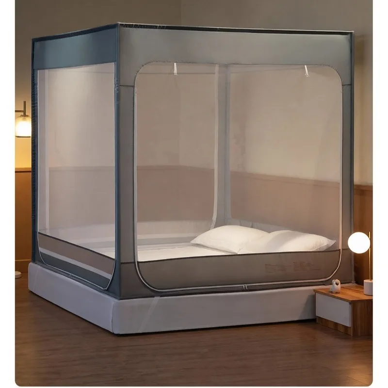 Anti-drop mosquito net integrated 26 new household bedroom pattern net anti-drop bed full cover type
