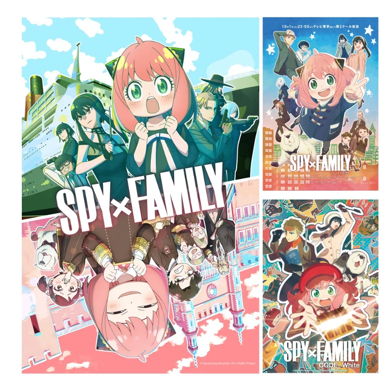 ملصق قماشي بدون إطار من Spy x Family، ملصق فني عالي الدقة لغرفة النوم وغرفة المعيشة وديكور غرفة الألعاب