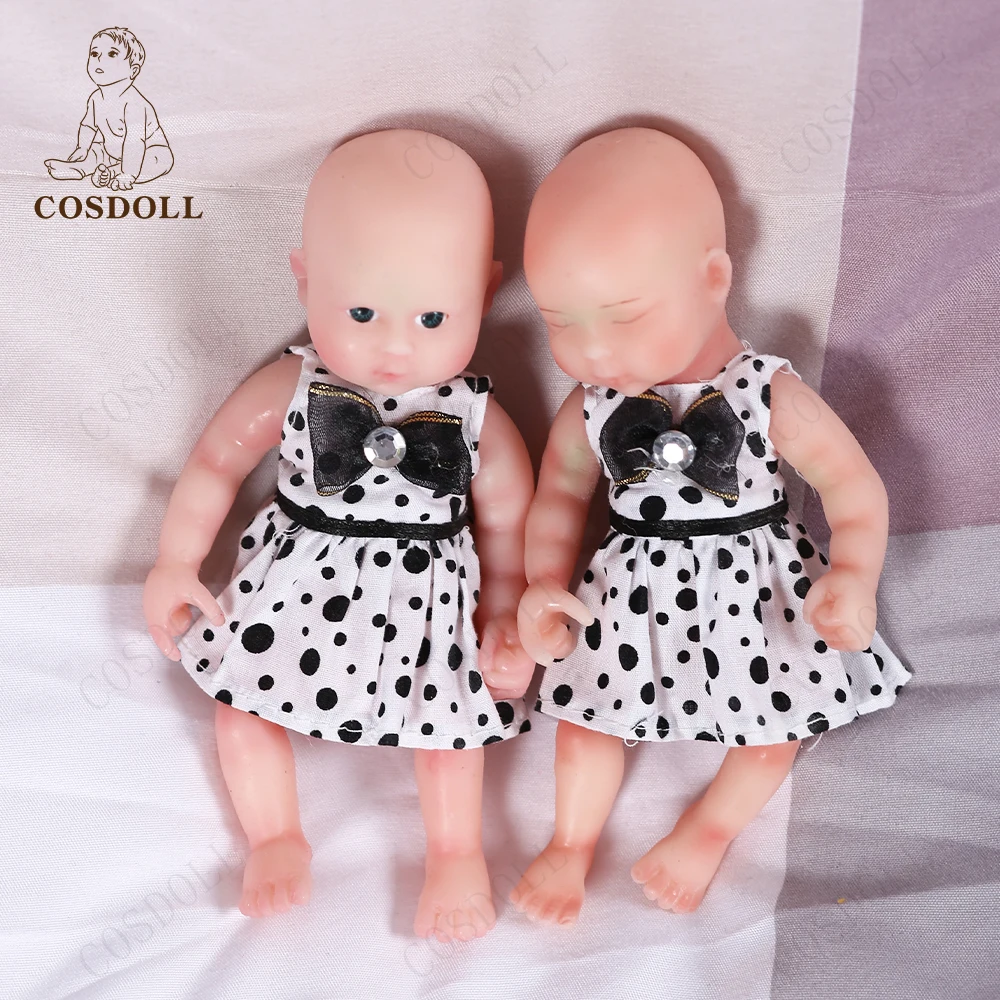 COSDOLL 6 inches Girl Baby Doll Mini Full Silicone Baby Holding Mini Stress Relieving Doll Toys Baby Dolls Silicone Snuggle