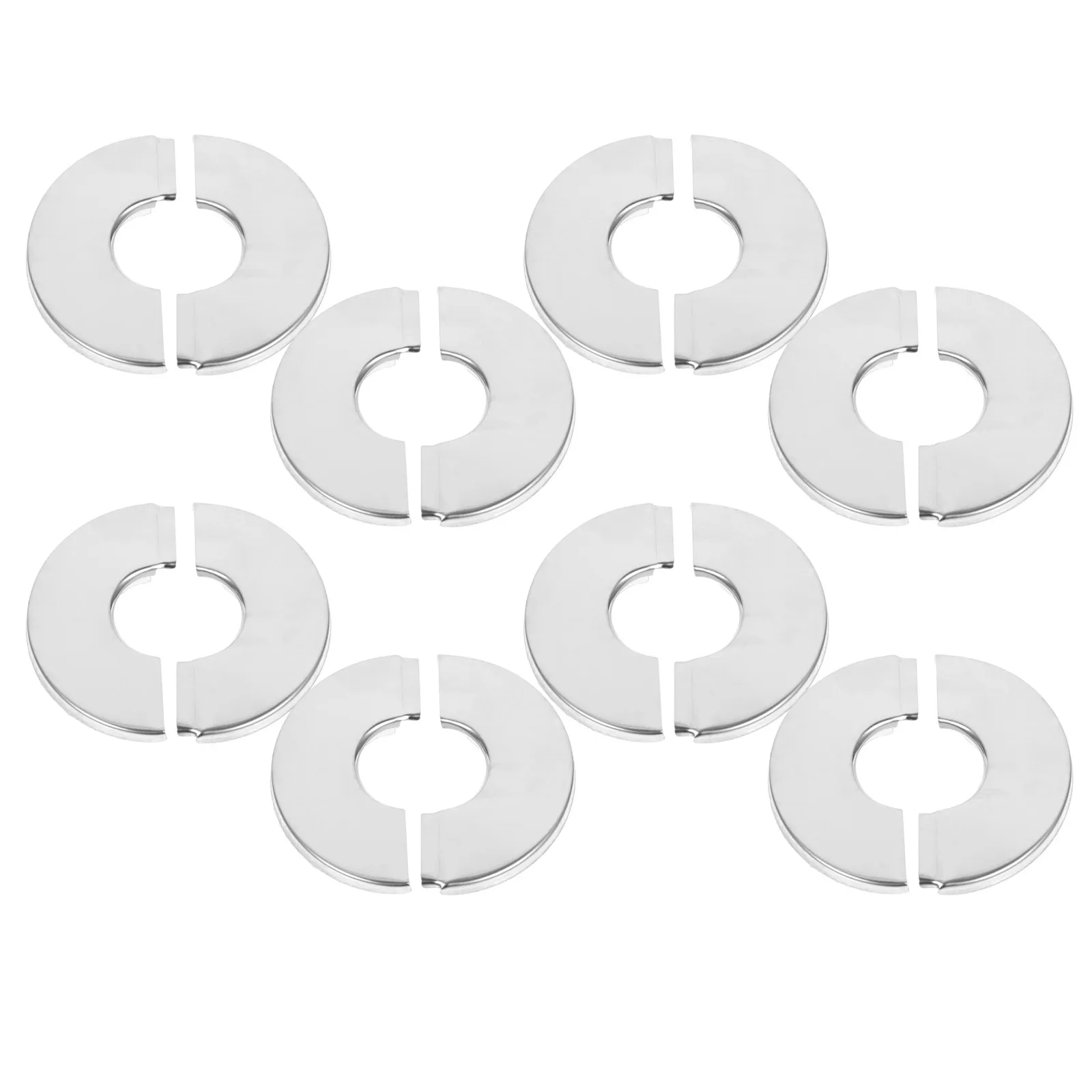 8Pcs Stainless Steel Split Escutcheon Pipe Cover Plate Round Wall Flange 27Mm Self-Adhesive Water Pipe Hole Cover