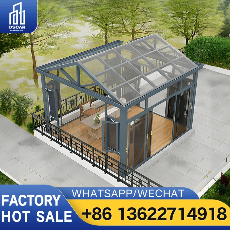 Customized aluminum sunroom for home patio garden in Europe and America