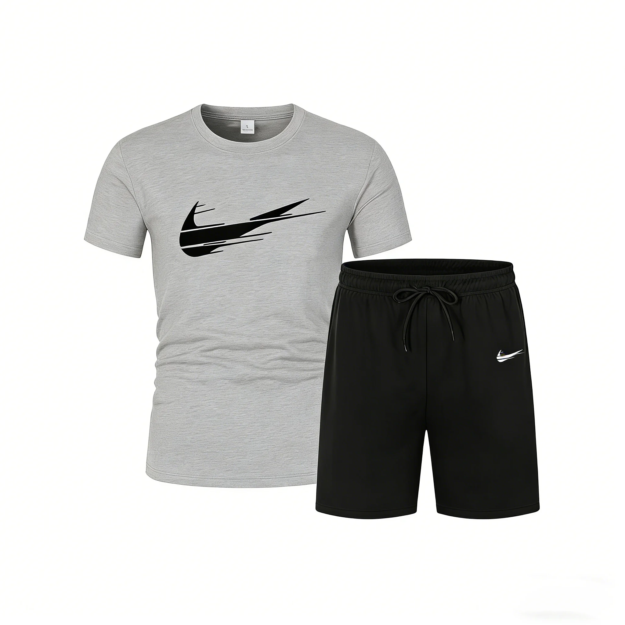 New men's two-piece set including mesh T-shirt and shorts for sports, fitness training, running and quick-drying T-shirt set - Image 3