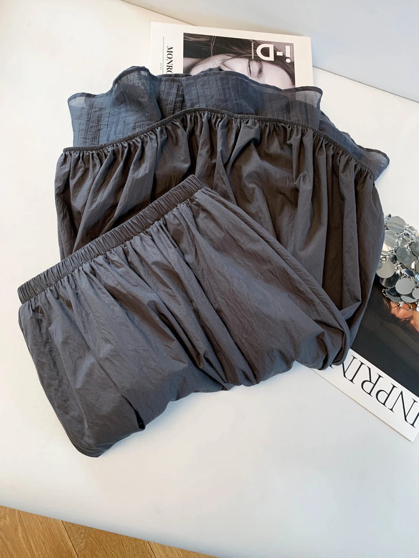 

High Waist Slimming Layered Floral f Skirt Women's Mid-Length Spring A-Line Skirt Korean Sle Commute Casual Loose Fit