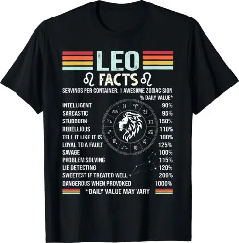 Retro Leo July August Verjaardag Beste Cadeau Idee T-Shirt S-3XL