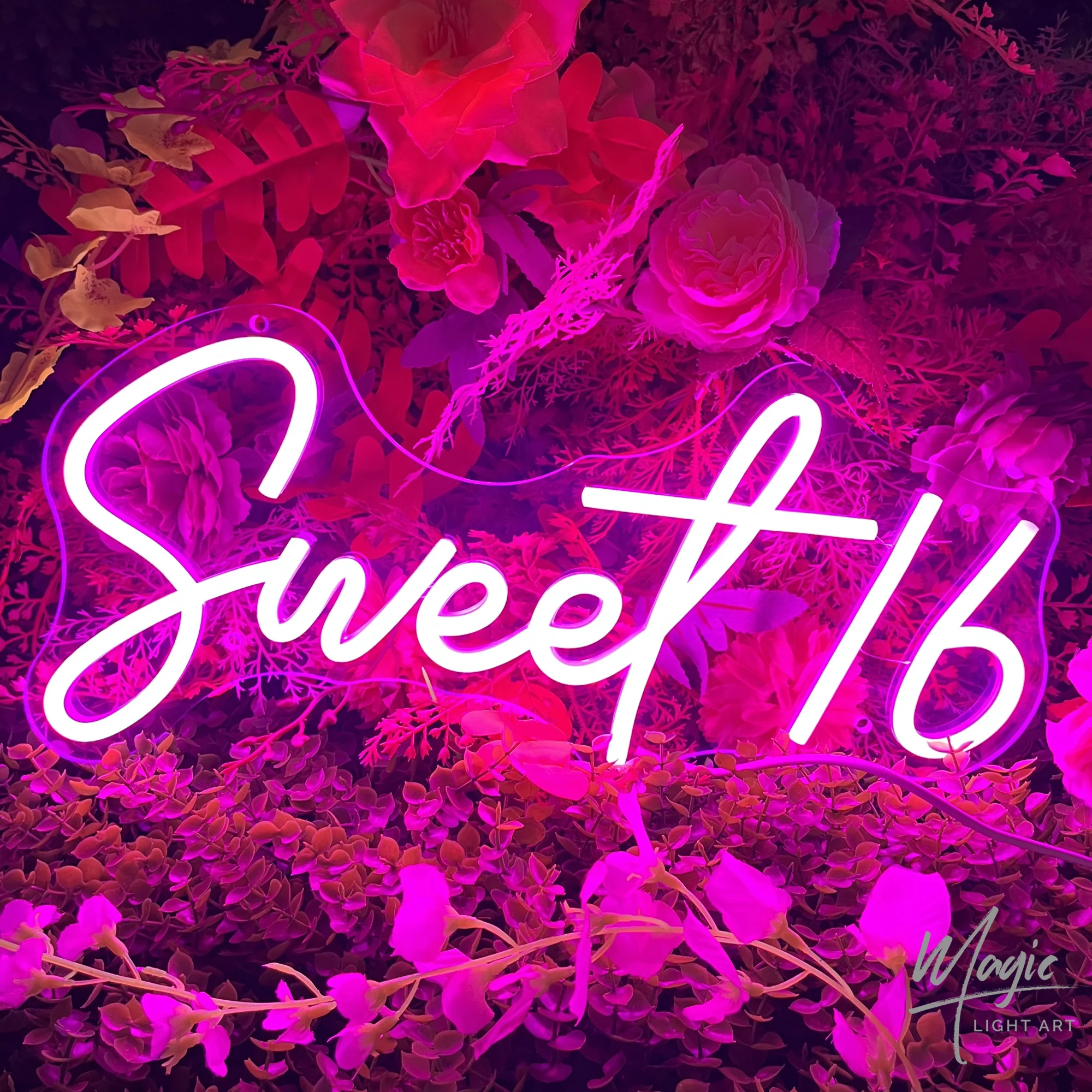 Sweet 16 Neon Sign LED Neon Light Sixteen Birthday 16Th Birthday Party Decoration 16 Years Personalized Neons Gift For Boy Girl