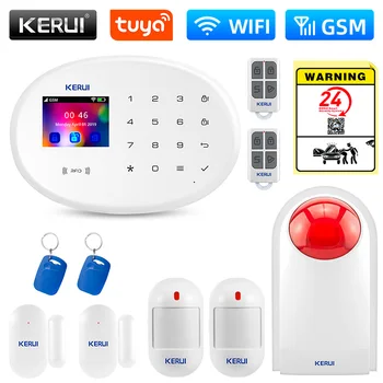 KERUI W202 unidad principal GSM WIFI alarma sistema de alarma de casa Kit protección de seguridad Tuya aplicación inteligente compatible con Sensor de movimiento Alexa