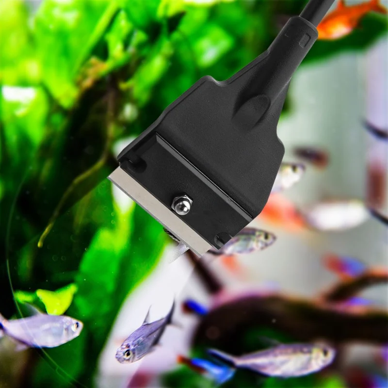 Stainless Steel Aquarium Fish Tank Algae Scraper Blade Aquatic Water Live Plant Grass Cleaning Tank Scraper Cleaner Kit Set