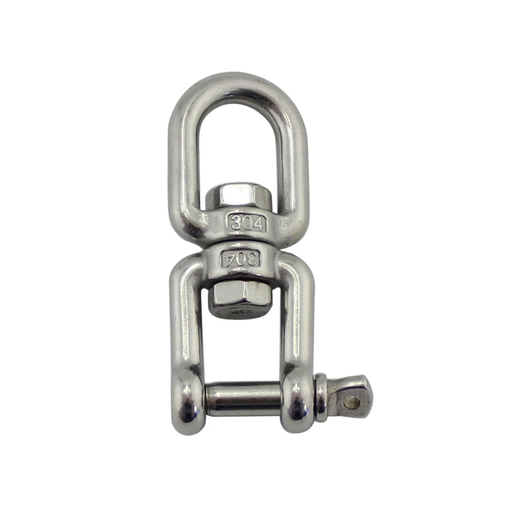 

2Pcs Stainless Steel Rotary Ring Shackle D Key Metal Swivel Hooks for Garden Home Shop Plants Wind Chimes Bird Feeders 360Degree