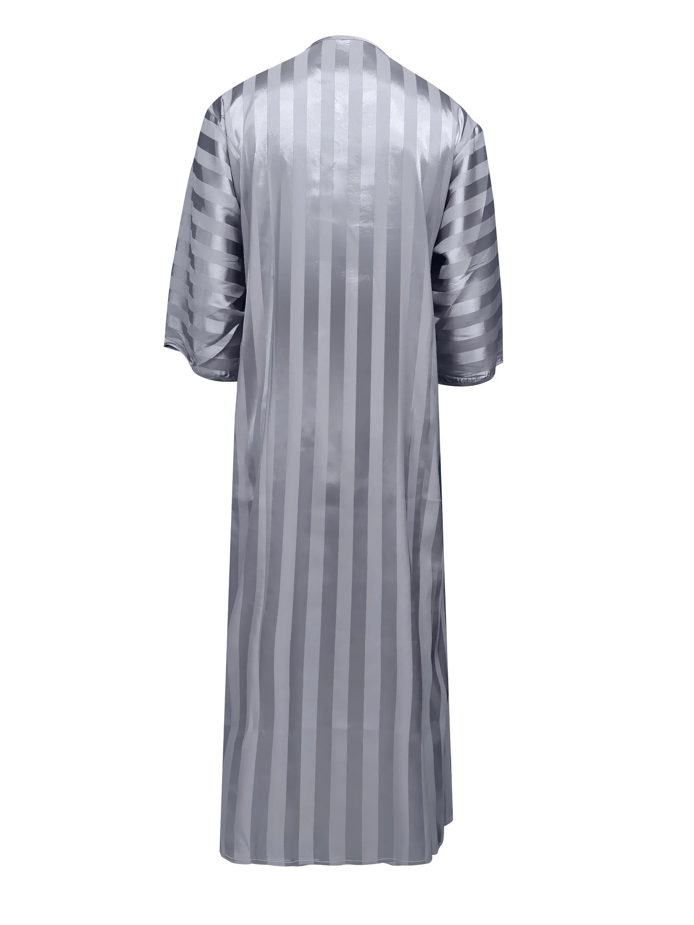 2026 New Middle Eastern Moroccan Dubai Striped Long Sleeve Embroidered Robe for Saudi Arabia