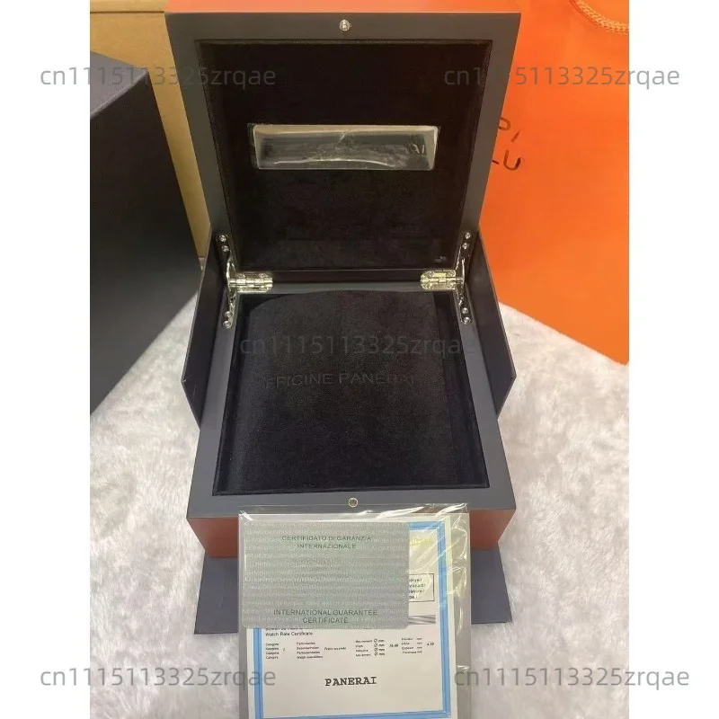 High-end Orange Wooden Watch Box, Pam Mechanical Watch Storage Box, Gift Packaging Box with Screws and Strap.