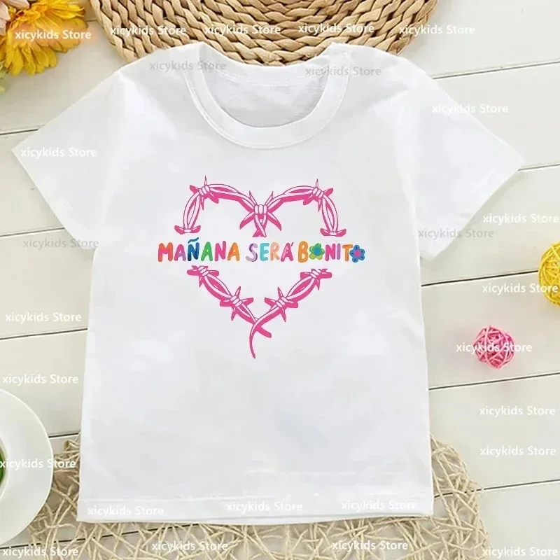 Karol G Bichota Print Girls T Shirt Cute Cartoon Kids Tshirts Summer Children Tees Toddler Short Sleeve Tops Tee Cotton Футболка