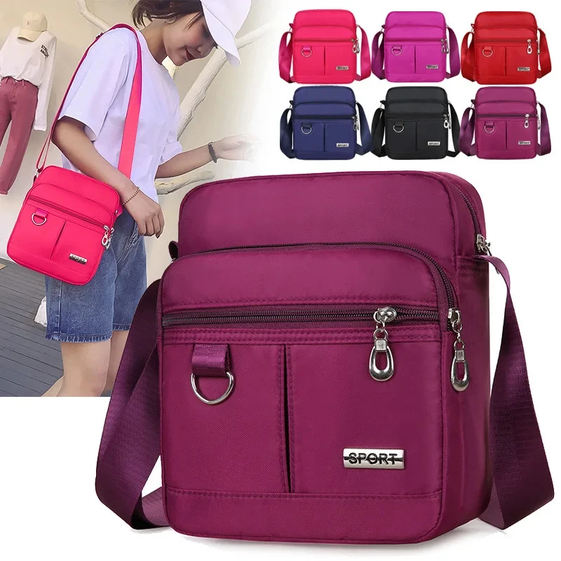 Multi Pocket High-capacity Ladies Nylon Crossbody Bag Cross Body Shoulder Bag Messenger Bag Oxford Flap Handbags