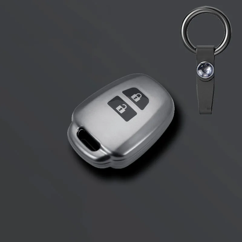 For Toyota Aqua Ractis Vitz RAV4 HiAce Land Cruiser Grey TPU Remote Key Case Fob Shell Cover Skin Holder