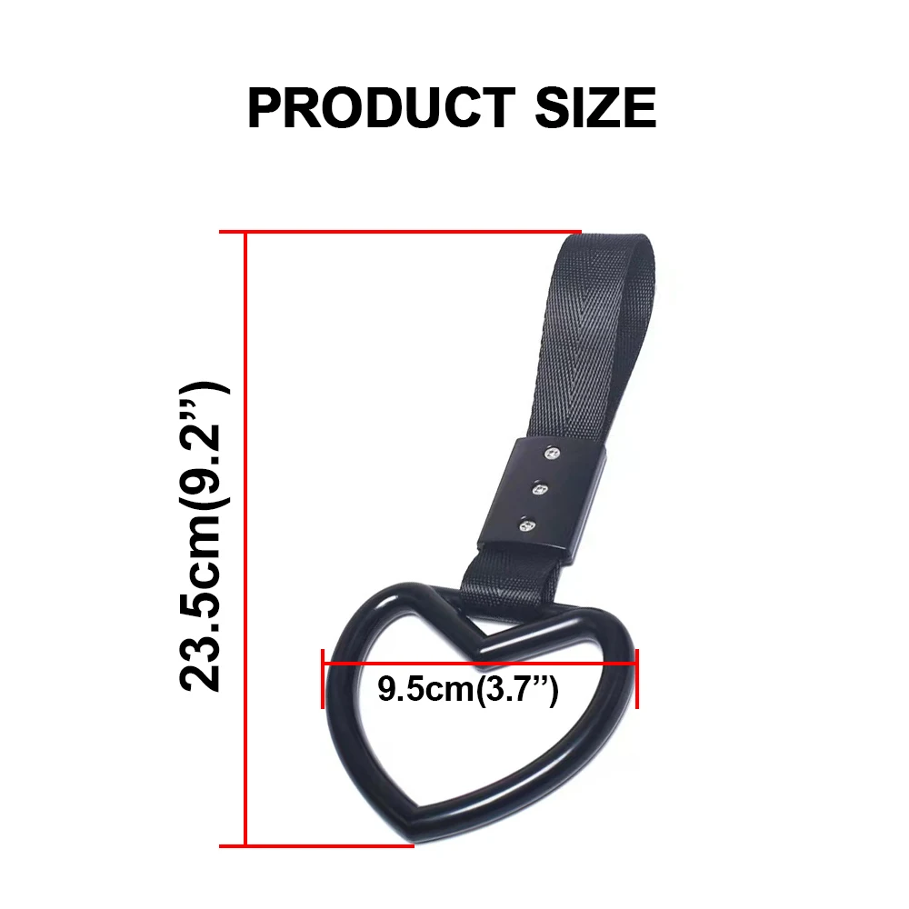 1Pcs Train Bus Handle Hand Strap Ring Heart Styling Drift Charm Strap Drift Auto Warning Ring Car Strap Car Rear Bumper Supplies