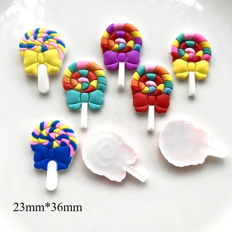 20 Pcs New Cute Lollipop Series Kawaii Flat Back Soft Rubber DIY Scrapbook Hair Accessories Home Decor Accessories