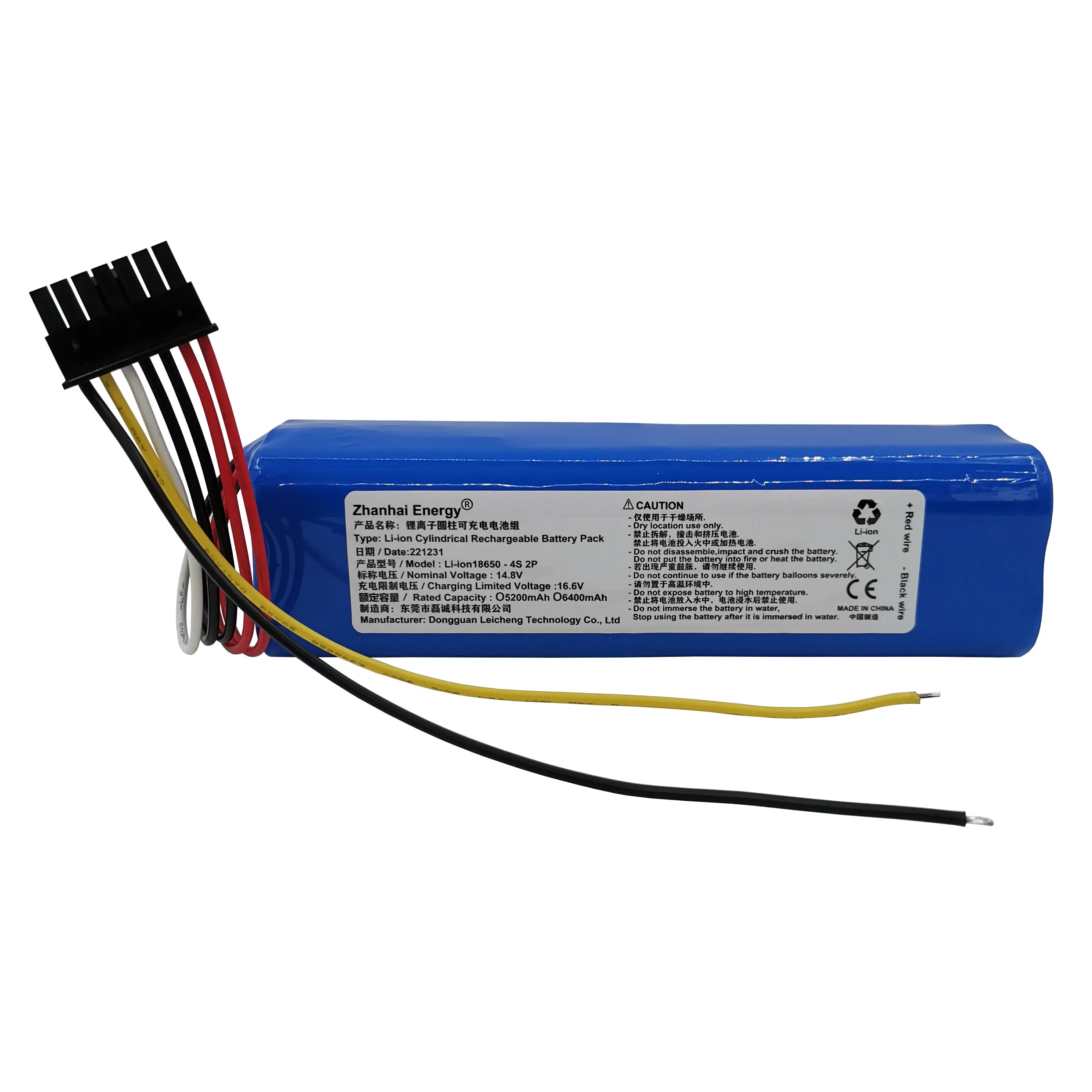 

14.4V 14.8V 6400mAh 5200mAh Li-Ion Cylindrical Rechargeable Battery Pack 4S 2P For CONGA 5090 6090 5490 Robot Vacuum Cleane