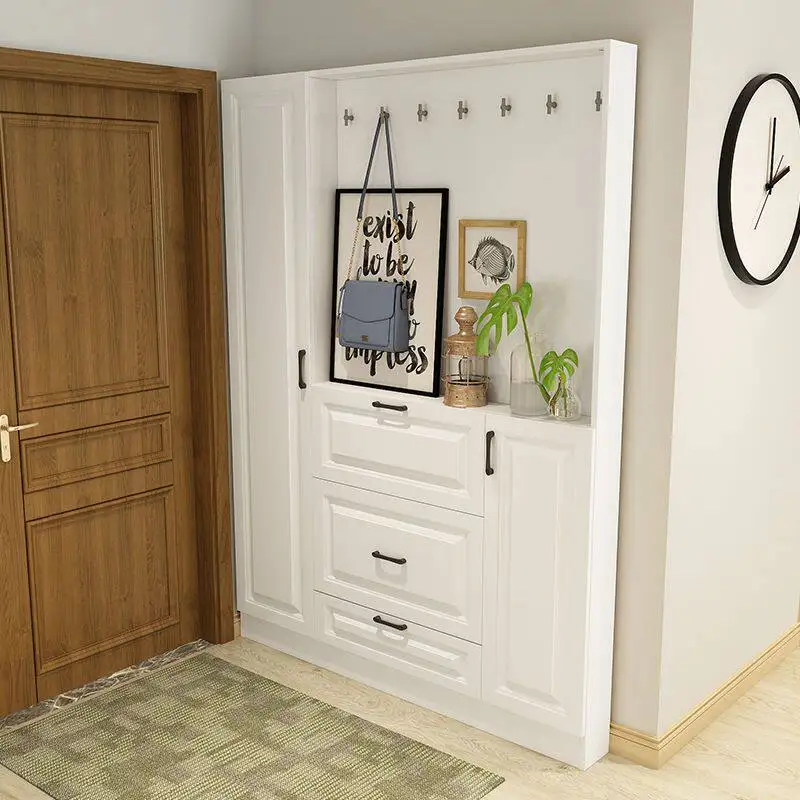 

White Modern Shoe Cabinet Modern Italian Style Storage Living Room Shoe Rack Entryway Wood Luxury Zapatera Organizador Furniture