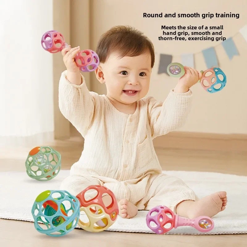 

Infant and Toddler Hand-grasping Ball Can Be Bitten and Boiled Toys,Easy-Grasp Rattle BPA-Free Infant Toy, Early Education Ball
