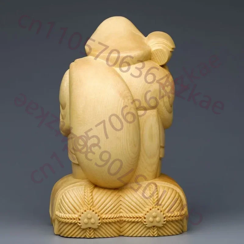 Solid Wood Lndia Buddha Statue Character Statue ，Buddhism Protects God God Of Wealth Home Room Office Windwater Statue